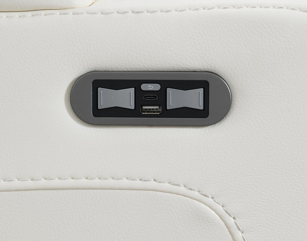 U94 - LED Power Reclining With Power Headrest Chair - White