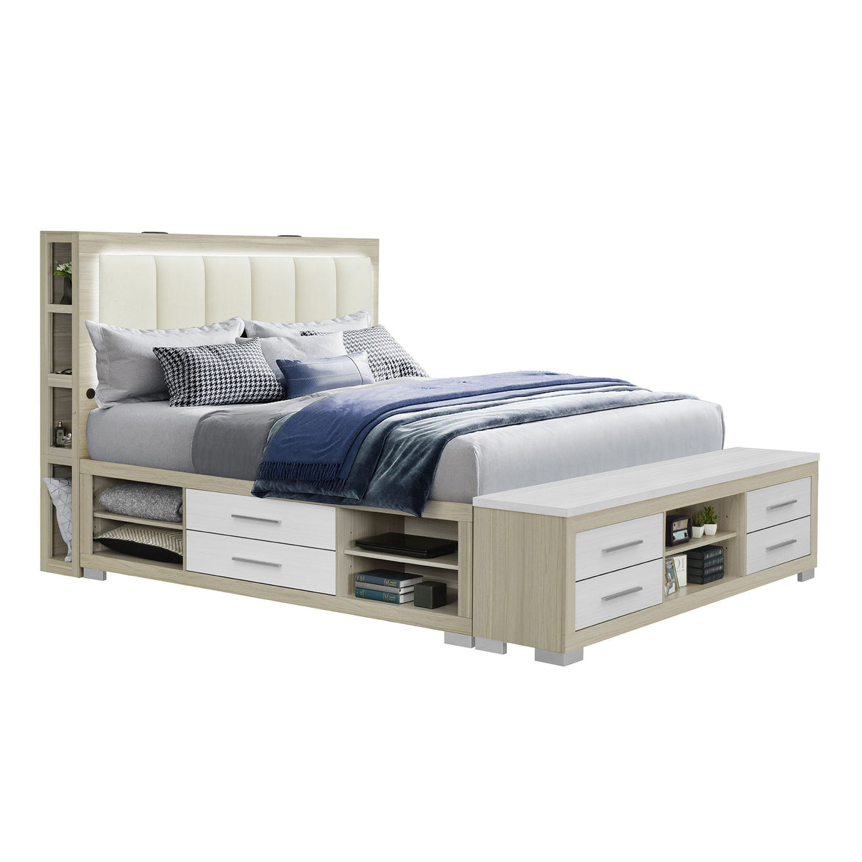 Messa - Bed With Storage Features And LED Lighting