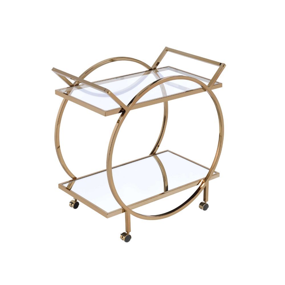 Traverse - Serving Cart - Mirrored & Champagne