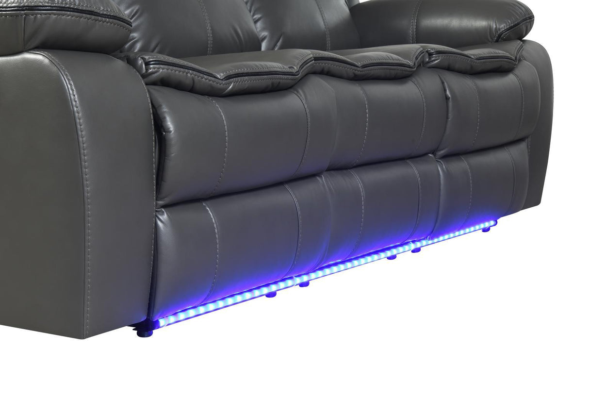 U101 - Power Reclining Sofa With LED Light - Gray