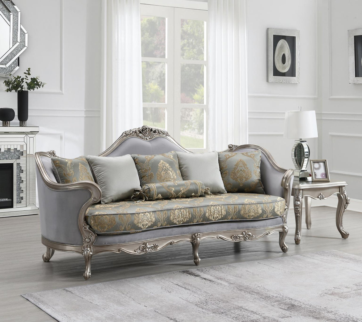 U198 - Traditional Sofa - Gray