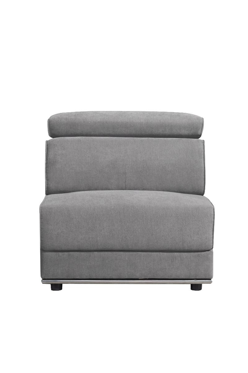 Alwin - Modular Armless Chair - Dark Gray Fabric