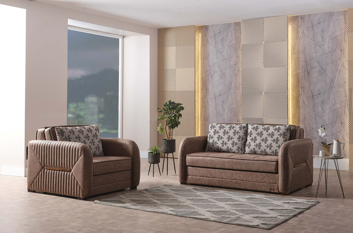 Ottomanson Speedy - Upholstered Convertible Loveseat With Storage