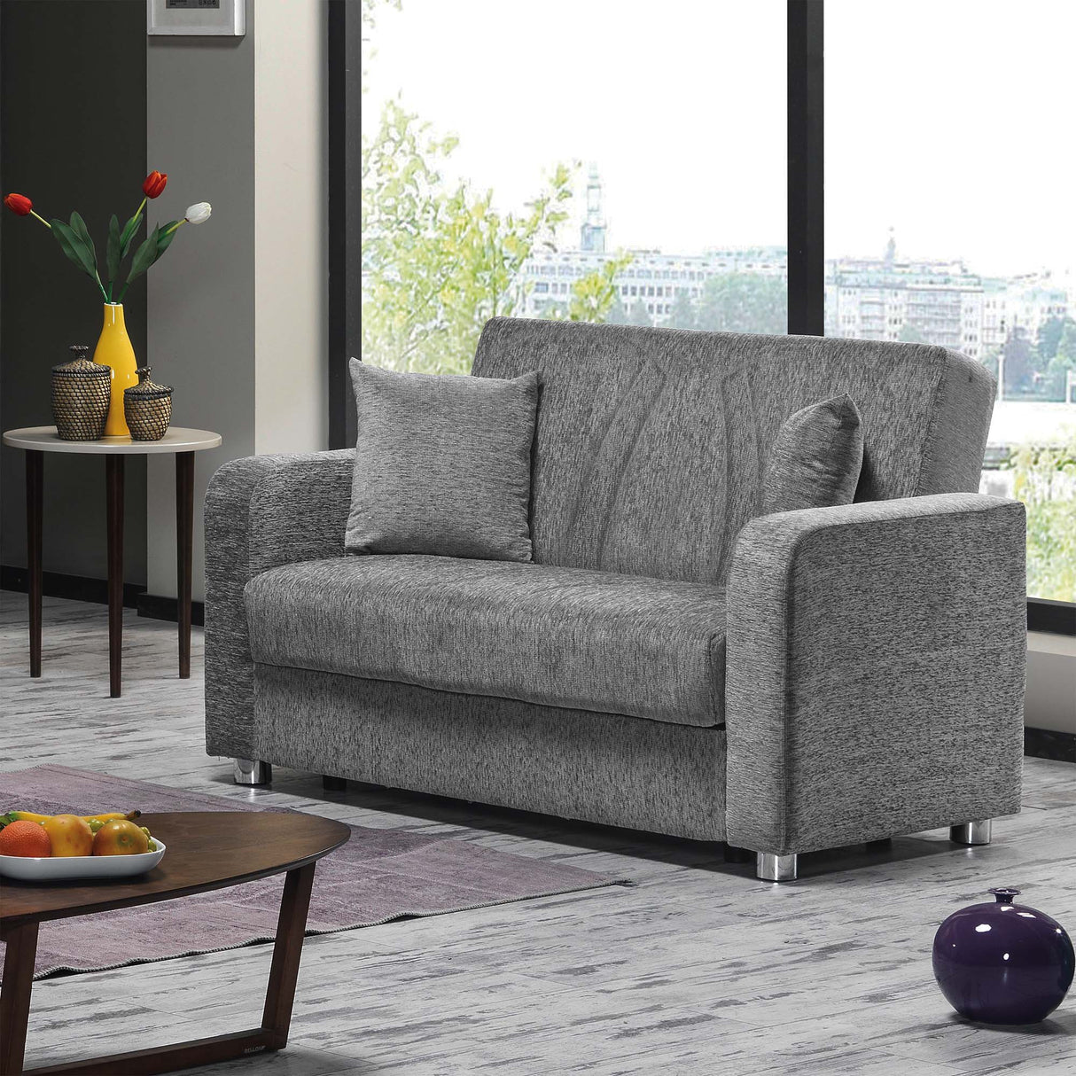 Ottomanson Elegance - Upholstered Convertible Loveseat With Storage