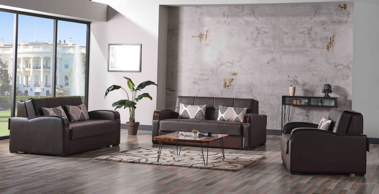 Ottomanson Sleep Plus - Upholstered Convertible Loveseat With Storage