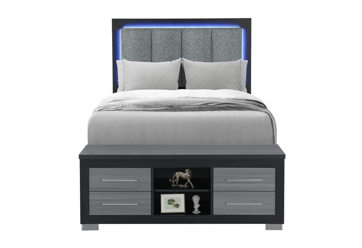 Emma - Full Bed - Black / Gray