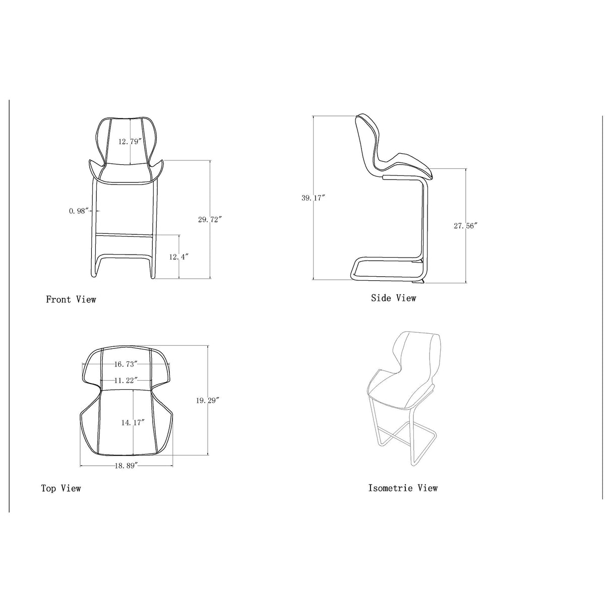 Charlotte - 4 Piece Bar Stool Set With Bucket Seats