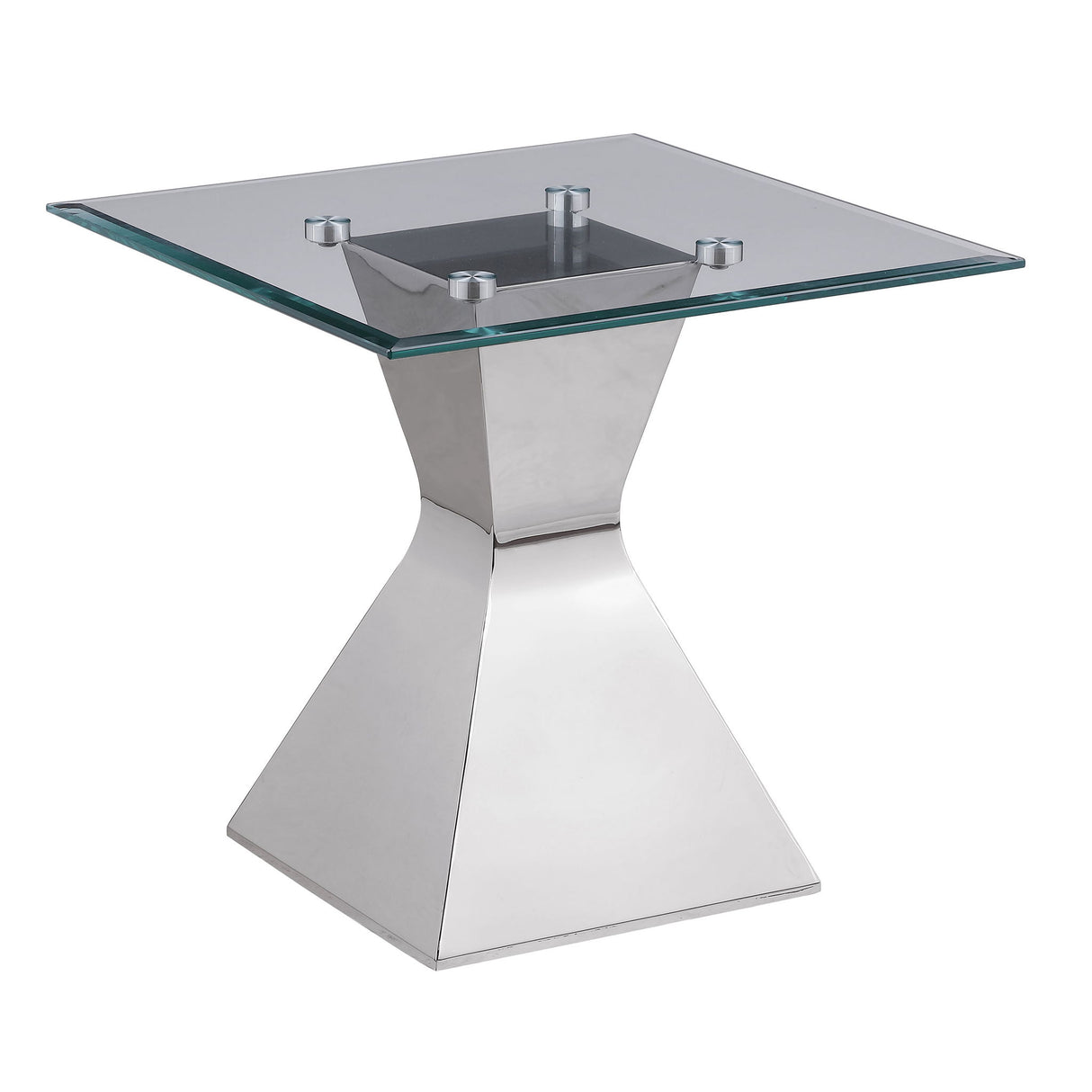 Jenny - Glass Top Stainless Steel Table