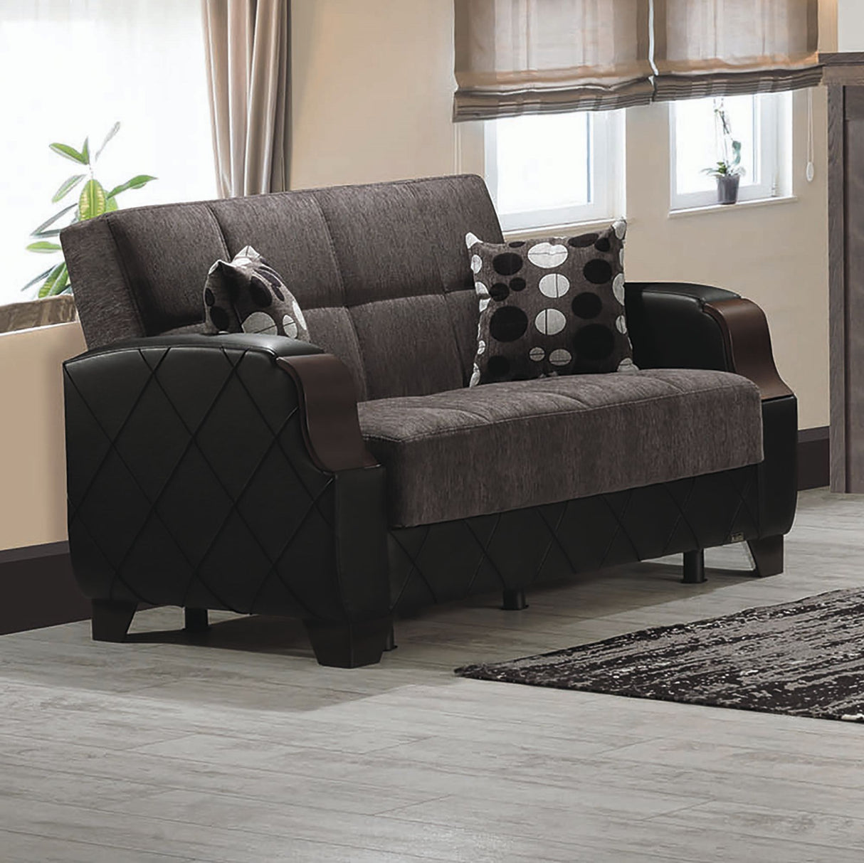 Ottomanson Molina - Upholstered Convertible Loveseat With Storage