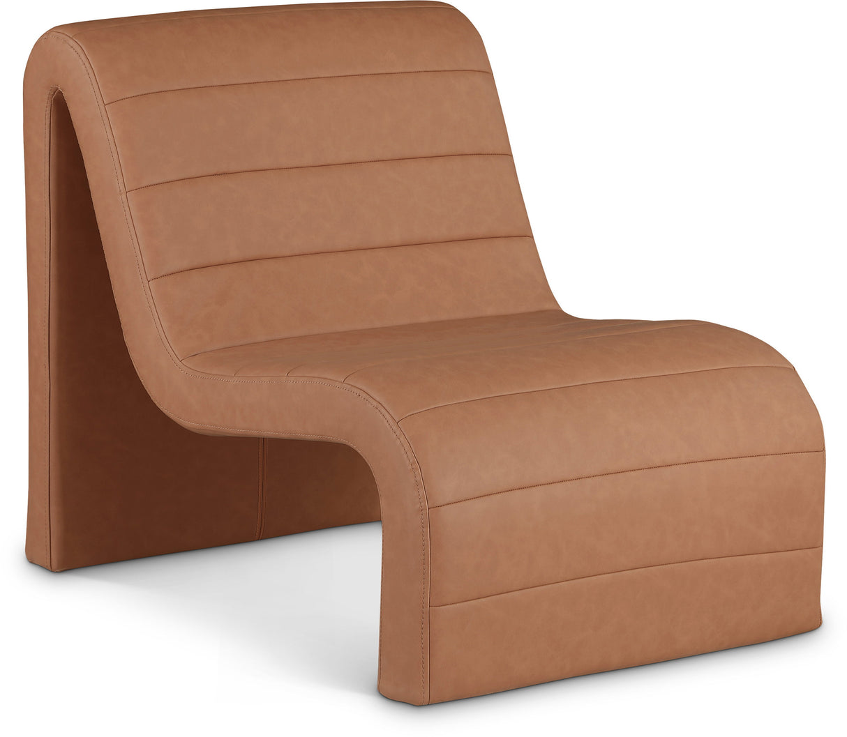 Ivy - Faux Leather Accent Chair - Cognac