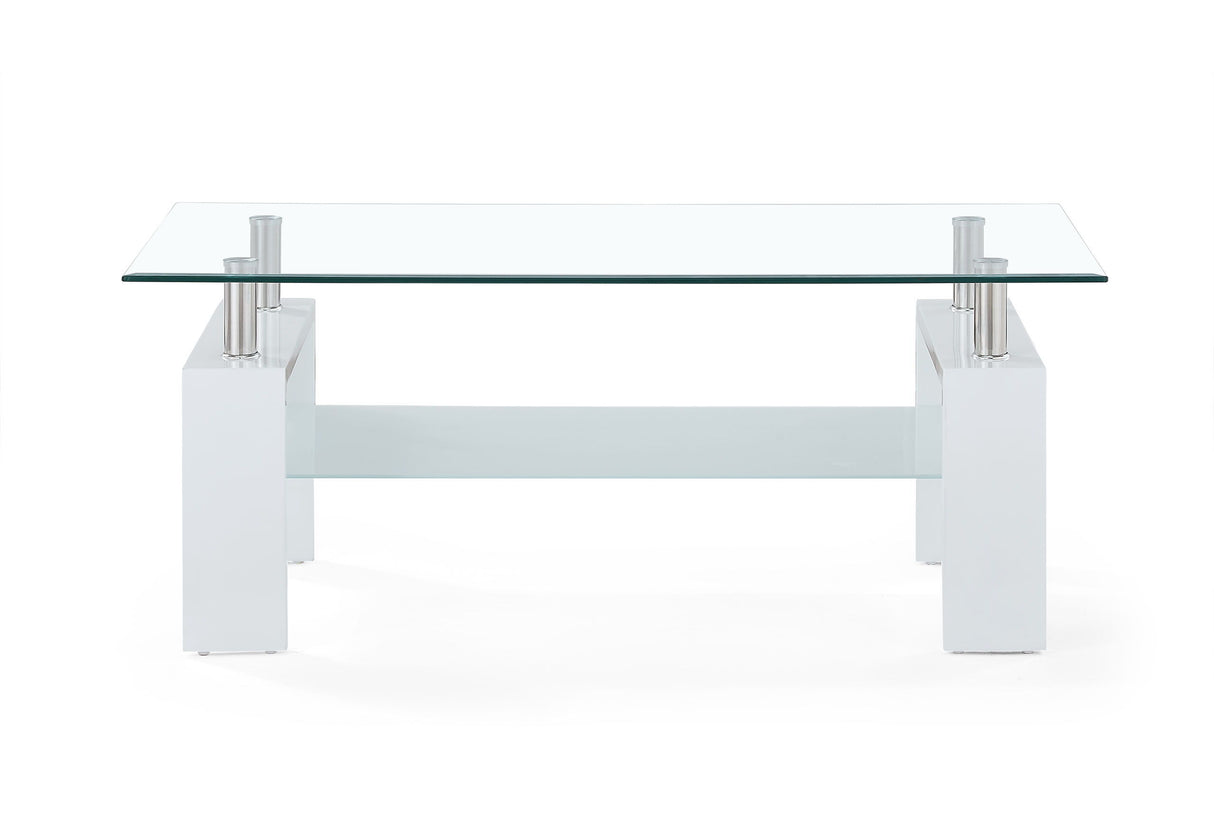 T648 - Coffee Table - Clear / White