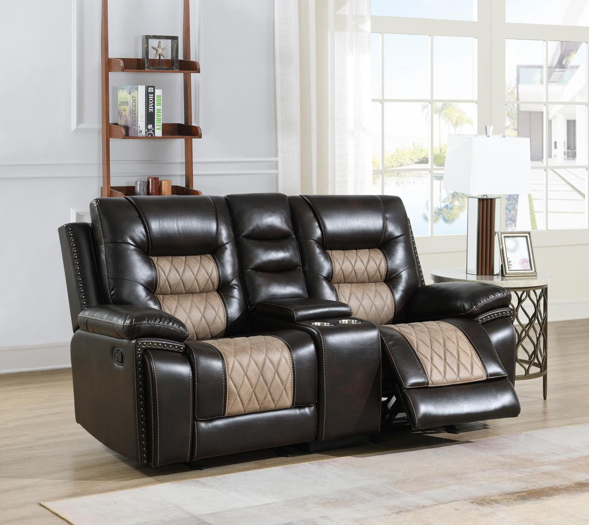 U141 - Motion Glider Loveseat - Brown