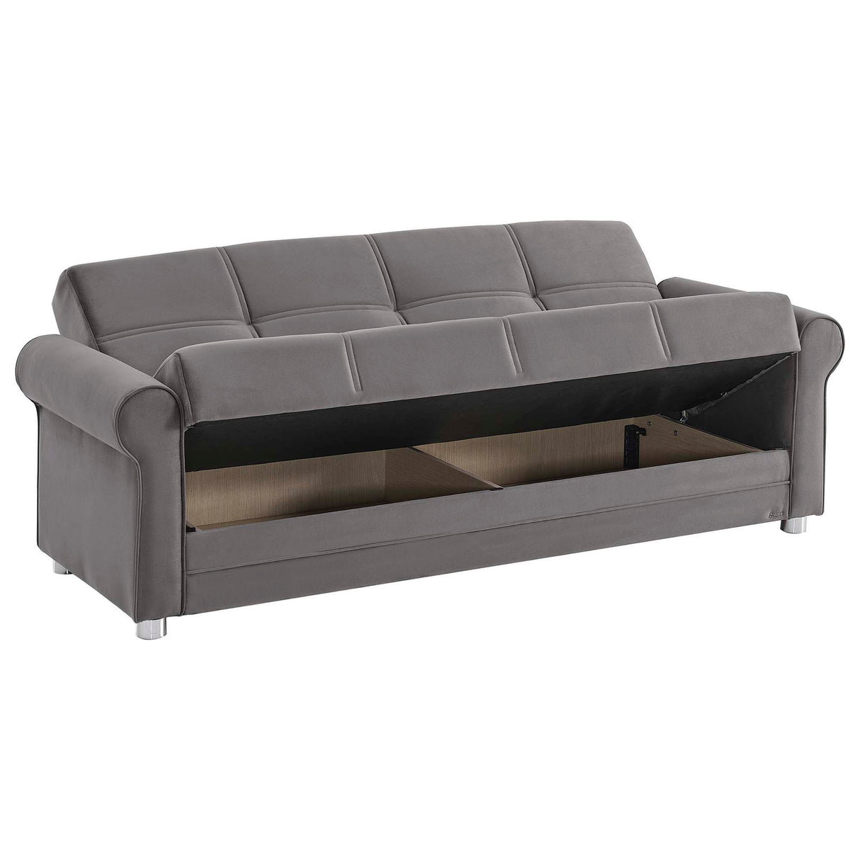 Ottomanson Sara - Upholstered Convertible Sofabed With Storage - Gray