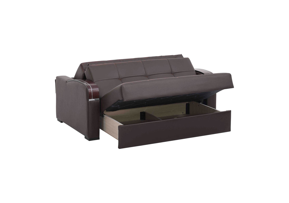 Ottomanson Sleep Plus - Upholstered Convertible Loveseat With Storage