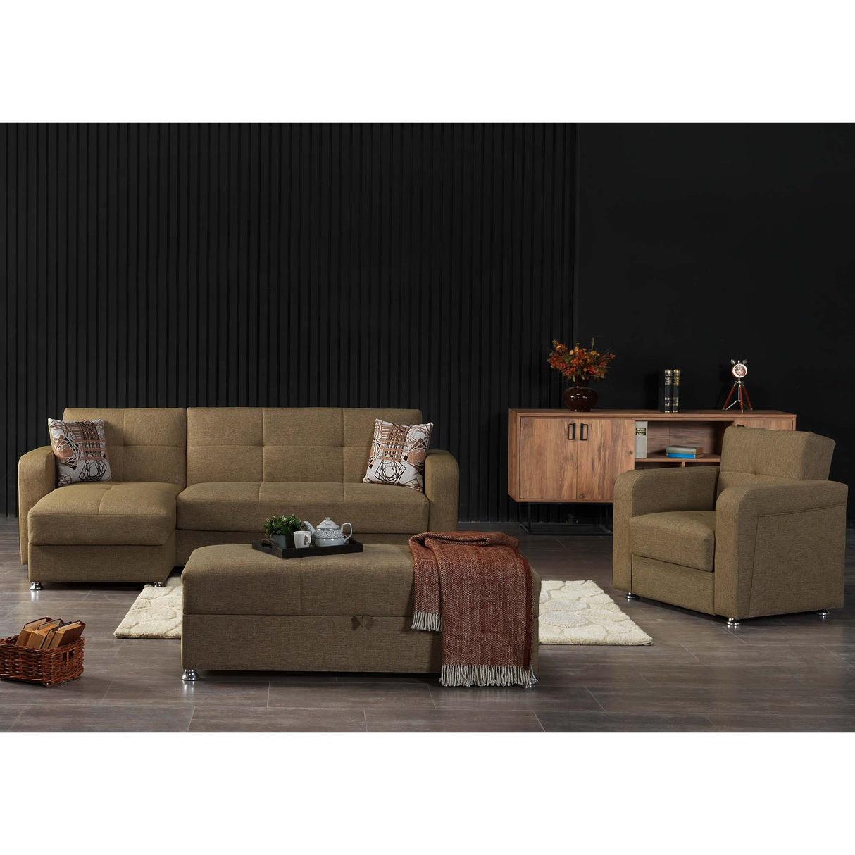 Ottomanson Harmony - Upholstered Convertible Ottoman With Storage