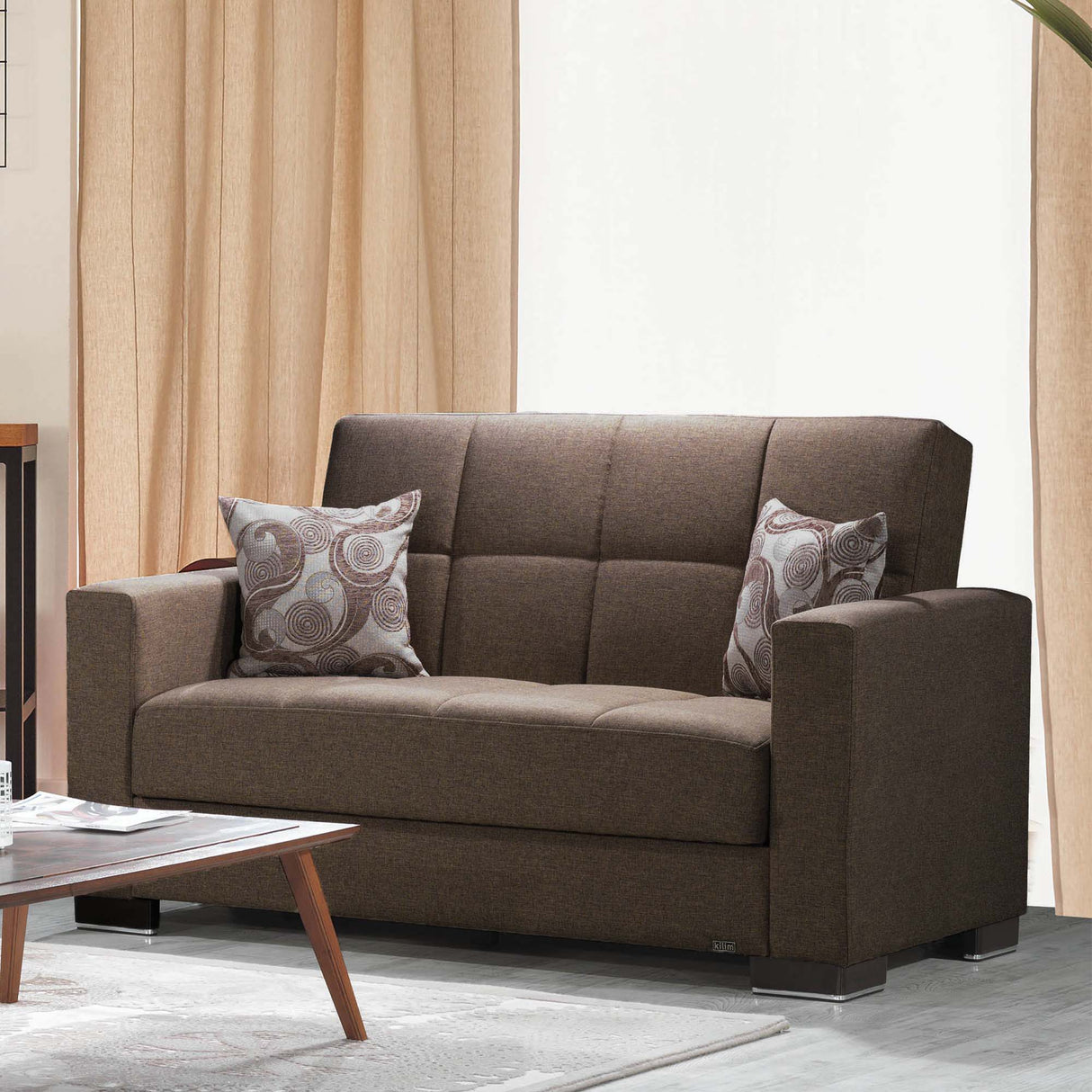 Ottomanson Armada - Upholstered Convertible Loveseat With Storage - Polyester