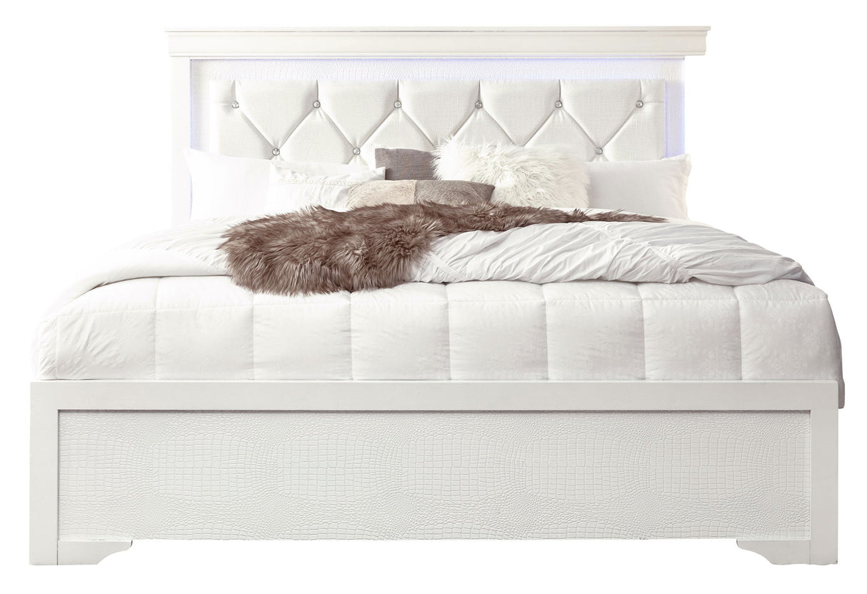 Pompei - Full Bed - Metallic White