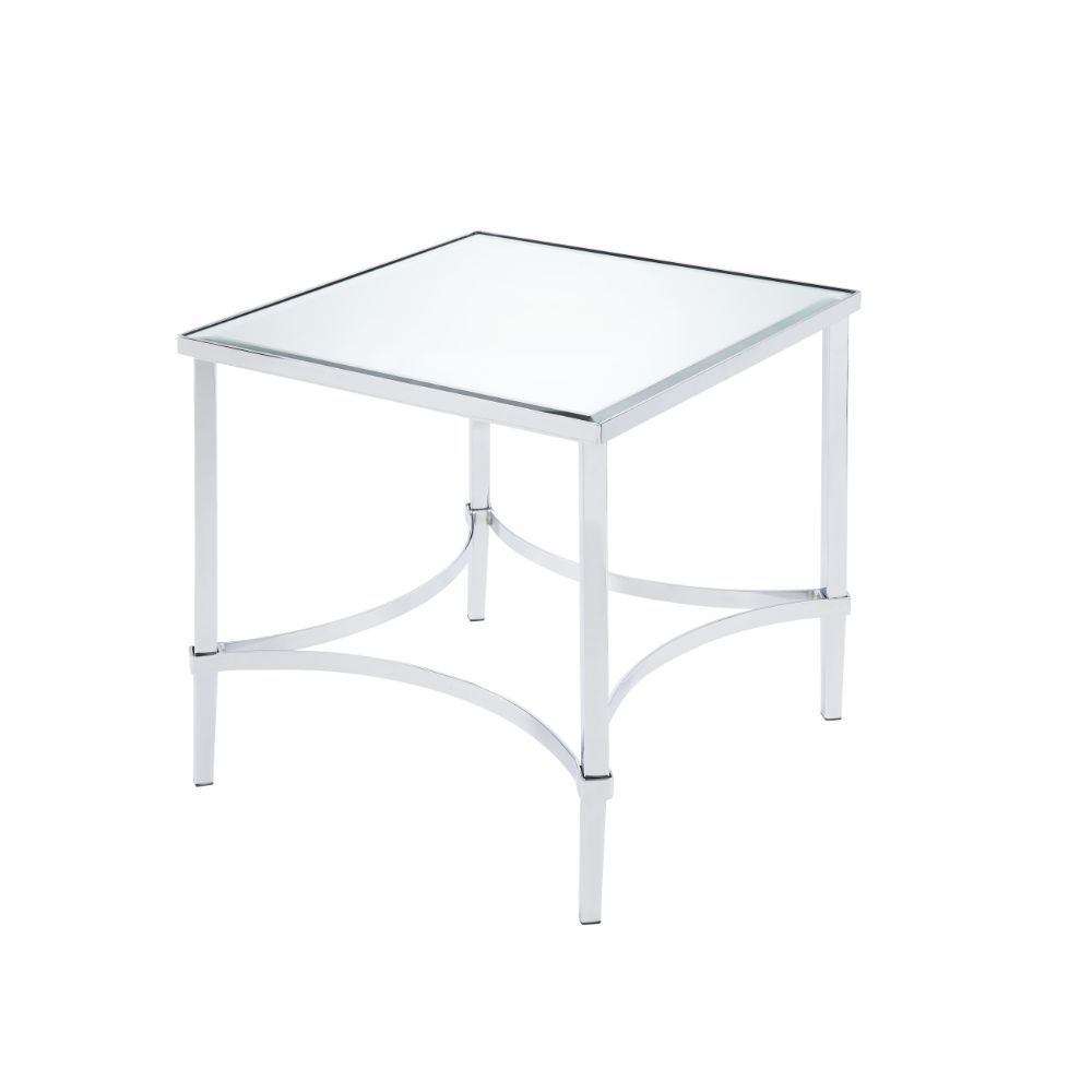 Petunia - End Table - Mirrored & Chrome