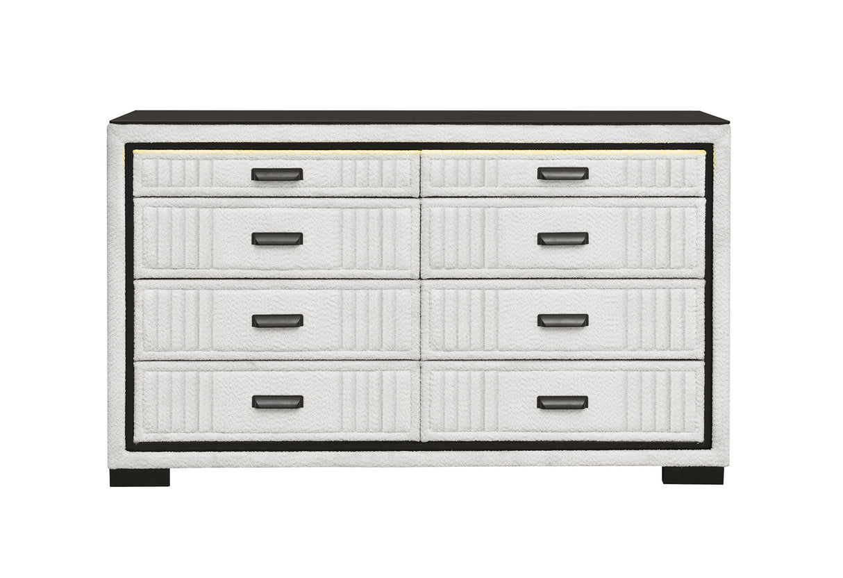 Isabella - Dresser With LED - Black / White