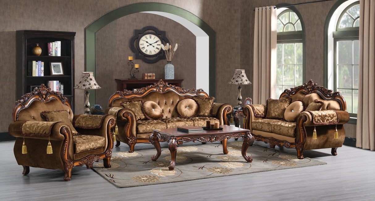 U205 - Traditional Loveseat - Brown