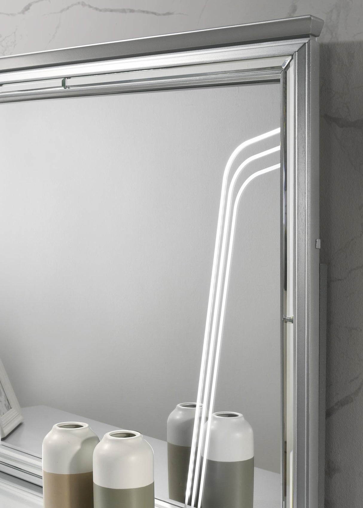 B024 - Mirror - Olive Shimmer Silver