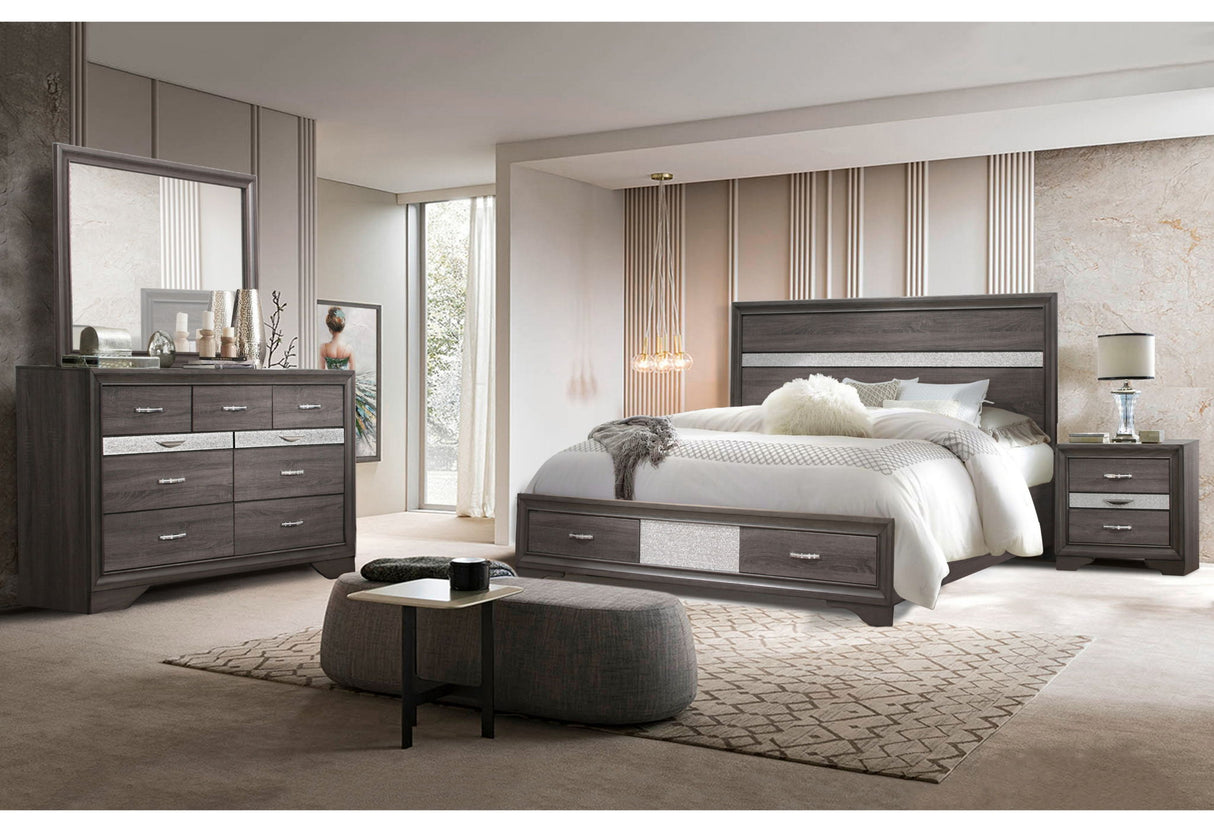 Seville - 5 Piece Queen Bedroom Set - Dark Gray