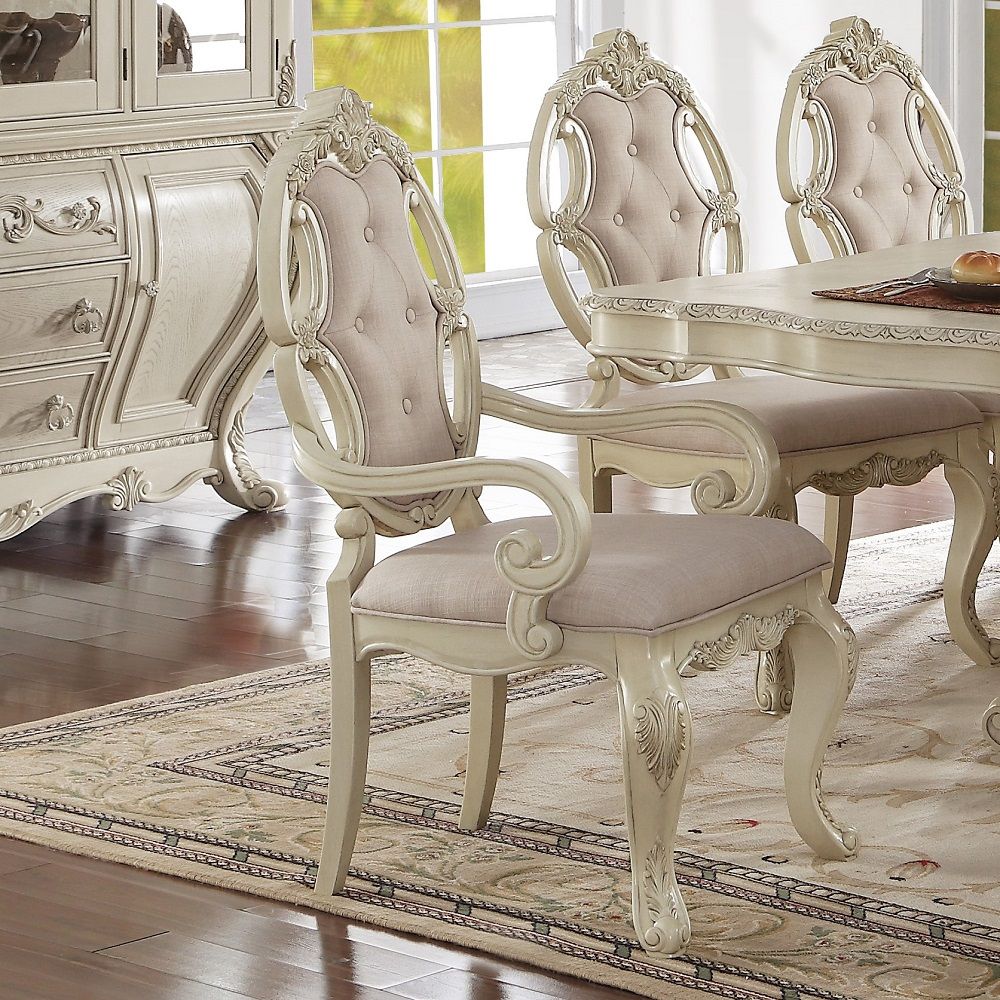 Ragenardus - Arm Chair (Set of 2) - Fabric & Antique White