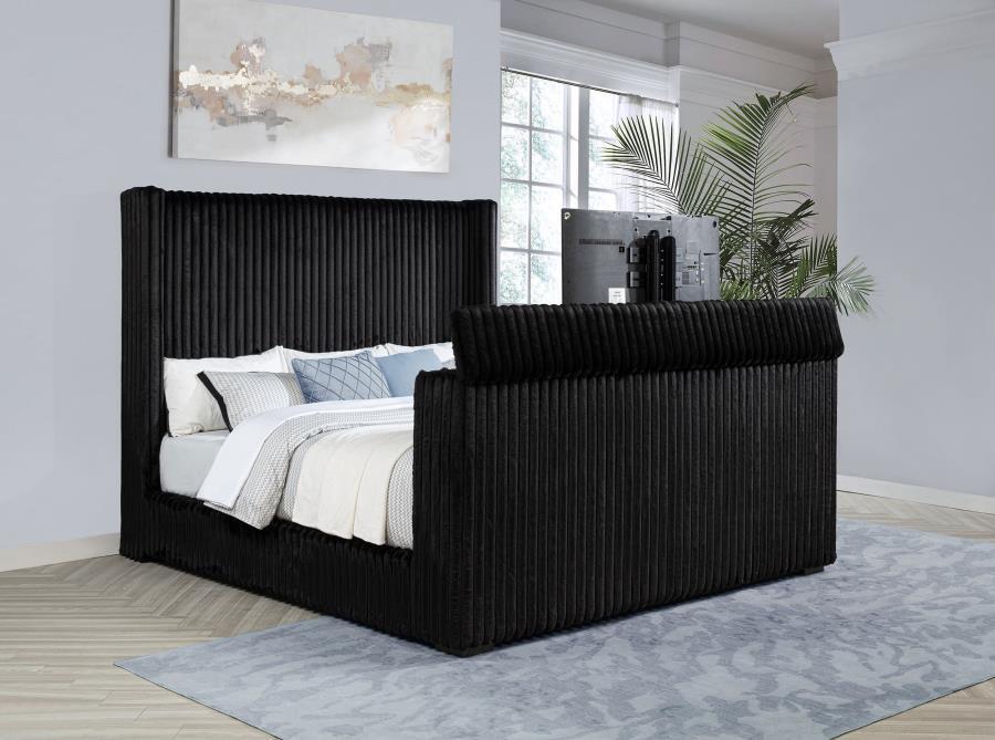 Centergrove - Upholstered Wingback TV Bed