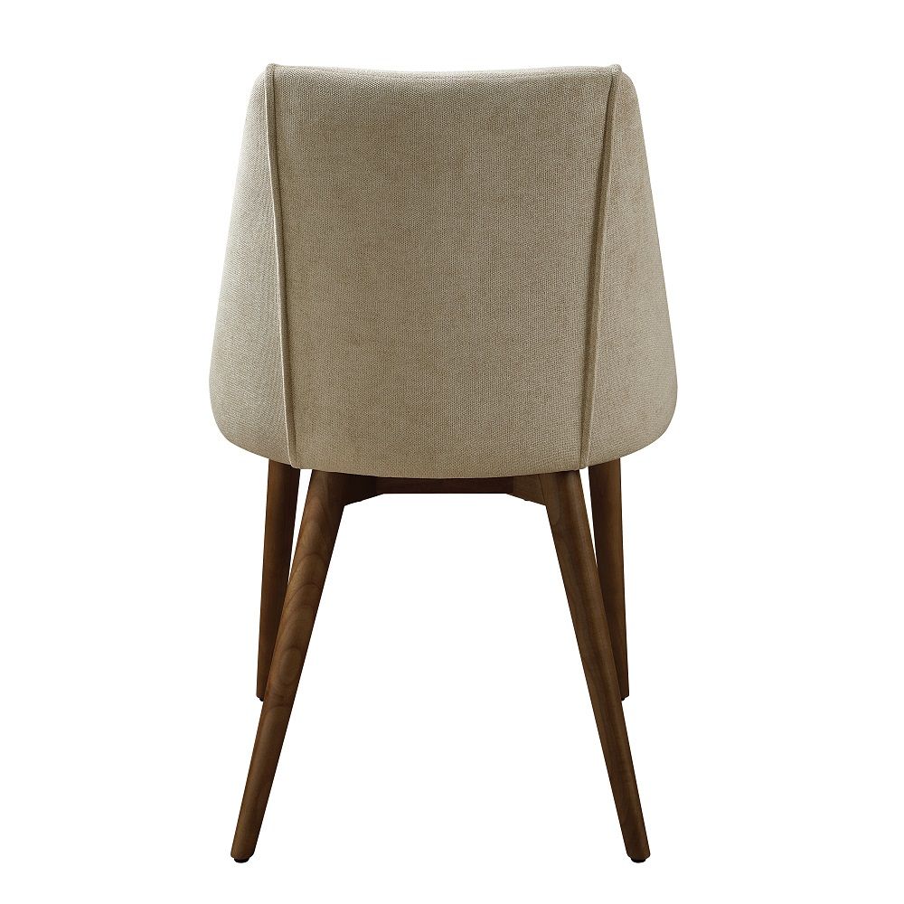 Willene - Side Chair (Set of 2) - Beige Fabric & Walnut