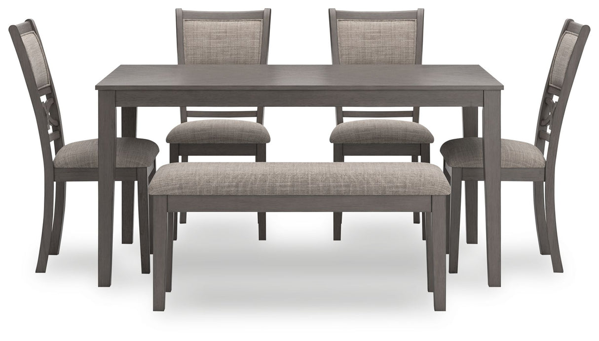 Wrenning - Dining Room Table Set (Set of 6) - Gray