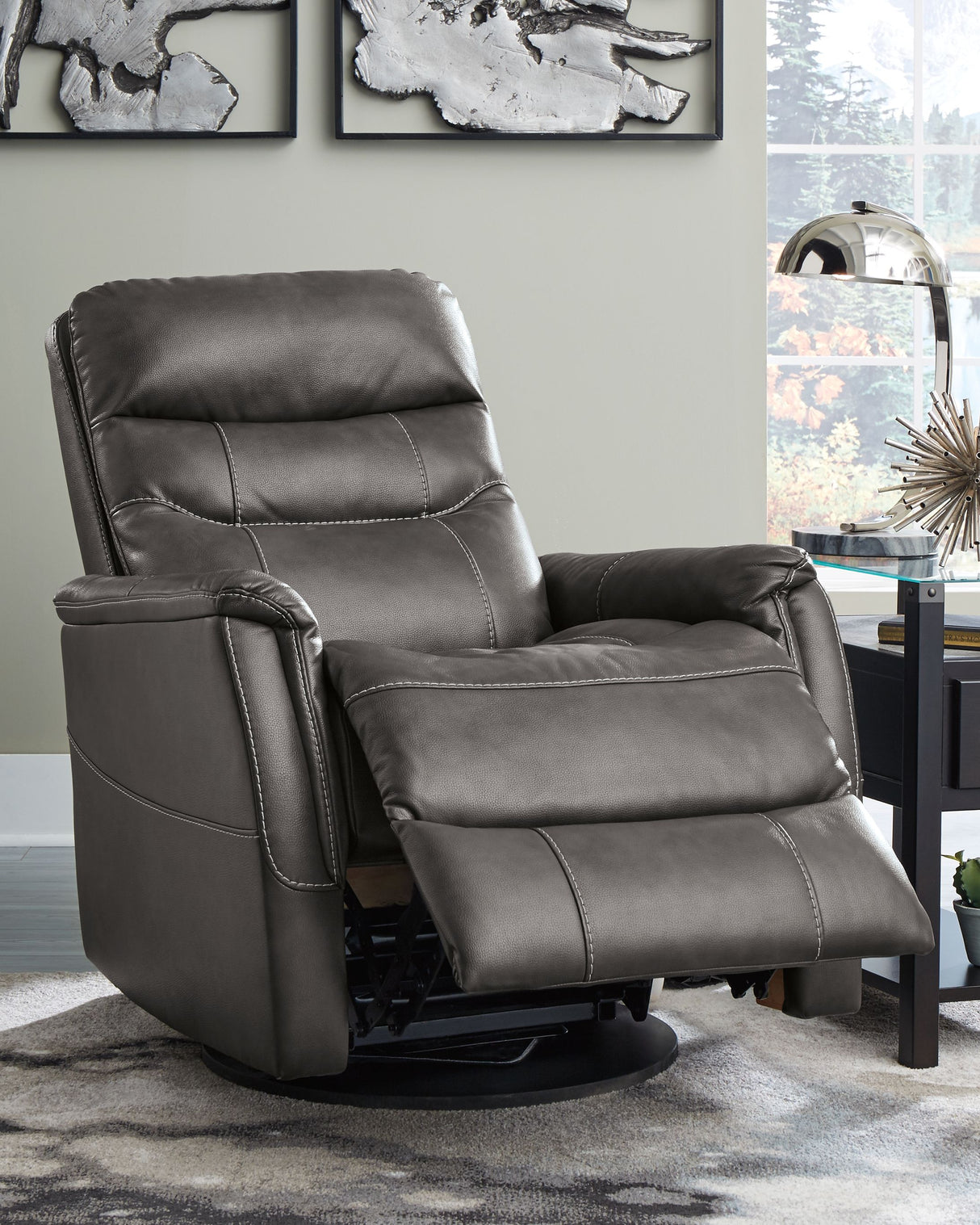 Riptyme - Swivel Glider Recliner - Quarry