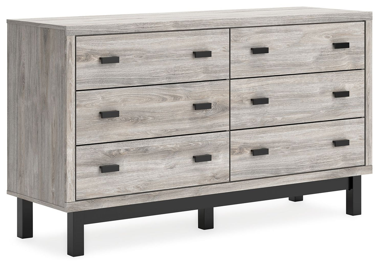 Vessalli - Six Drawer Dresser - Black / Gray