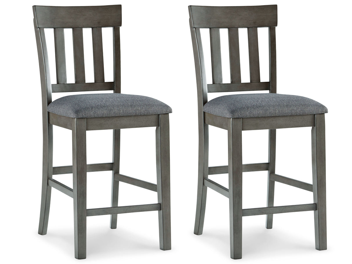 Hallanden - Upholstered Barstool (Set of 2) - Black / Gray
