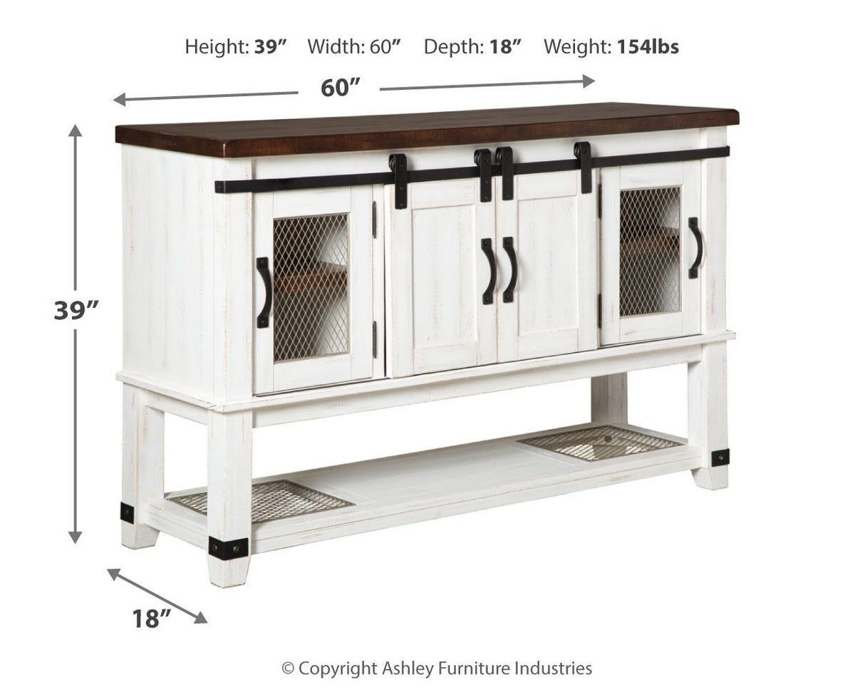 Valebeck - Dining Room Server - White / Brown