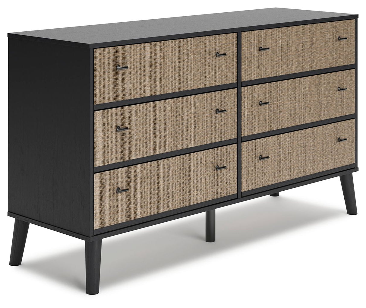 Charlang - Six Drawer Dresser - Black / Gray