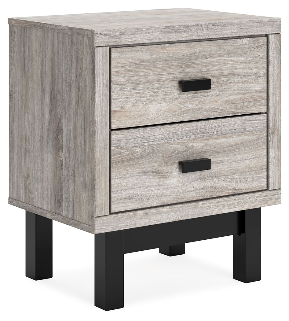 Vessalli - Two Drawer Nightstand - Black / Gray