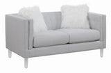 Glacier - Tufted Upholstered Loveseat - Pearl Silver