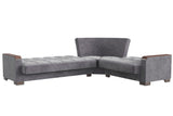 Ottomanson Armada X - Upholstered Convertible Wood Trimmed Sectional With Storage - Microfiber