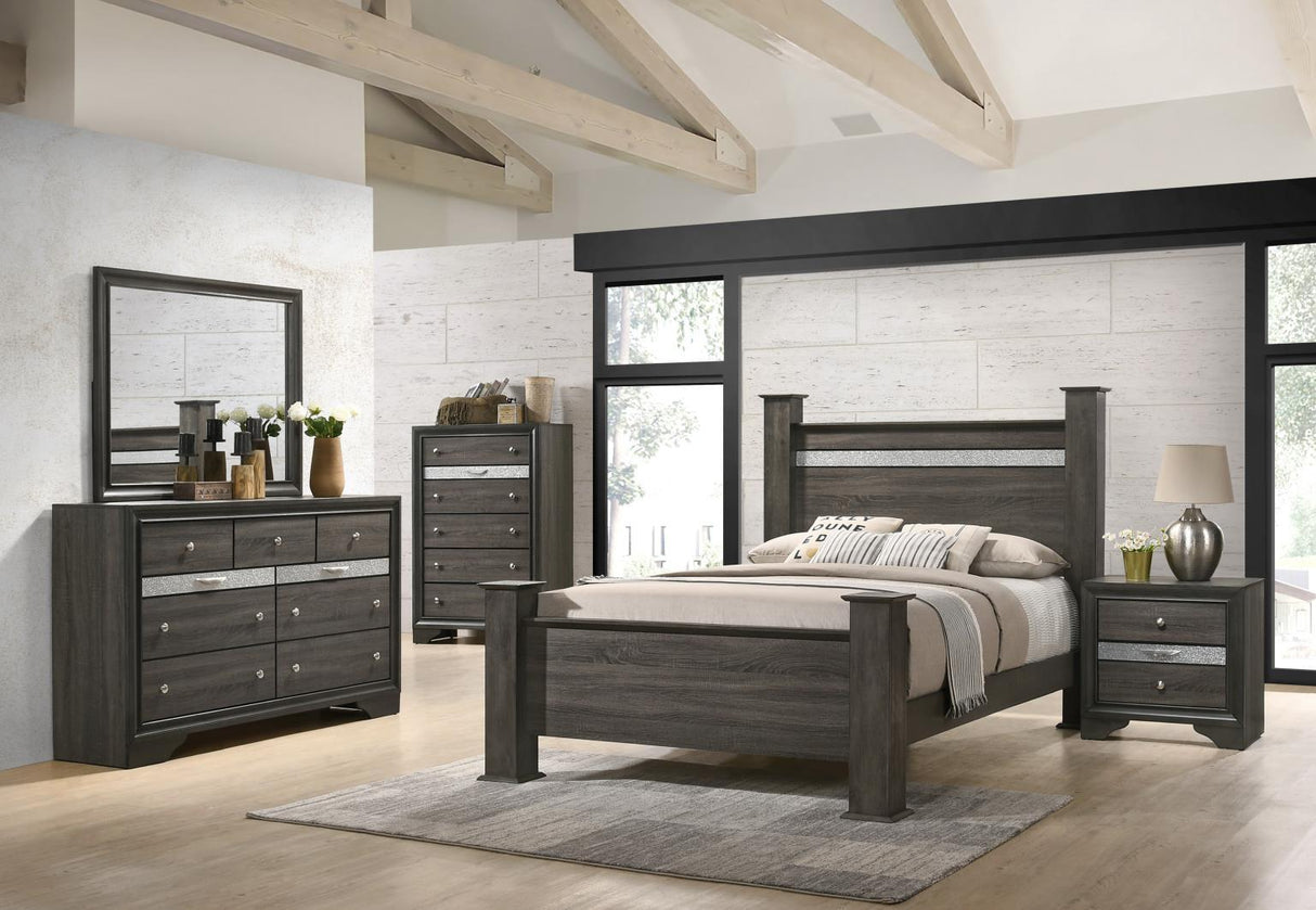 B341 - King Bed - Grained Gray