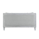 Katia - Loveseat With 2 Pillows - Light Gray Linen & Weathered White