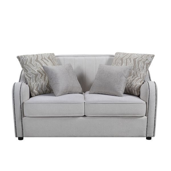 Mahler - Loveseat With 4 Pillows - Beige Linen
