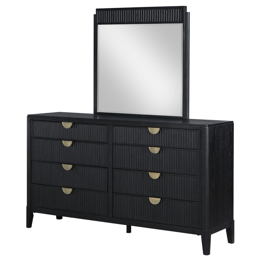 Brookmead - 8-Drawer Dresser With Mirror - Black