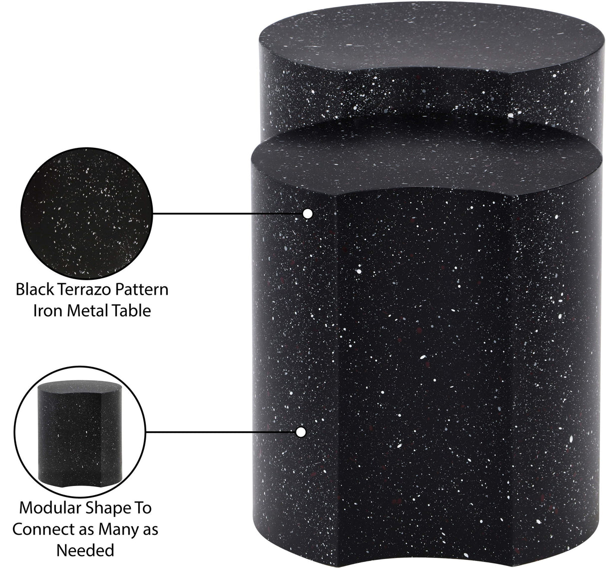 Dimple - Modular End Table - Terazzo Finish