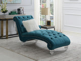 U215-CH - Chaise With Acrylic Legs - Turquoise