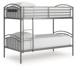 Lanceburg - Twin/Twin Bunk Bed With Ladder - Gray