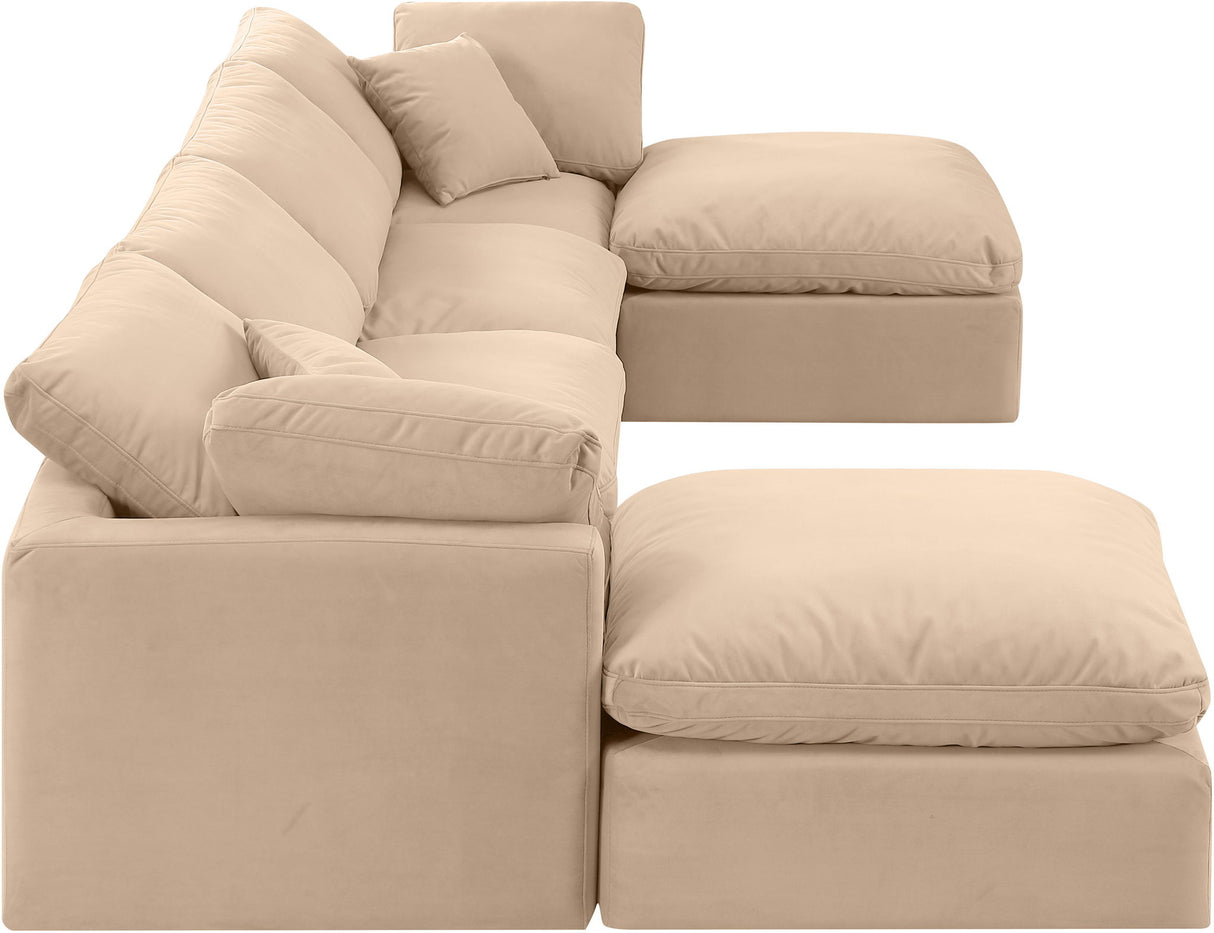 Indulge - Velvet 6 Piece Modular Double Chaise Sectional