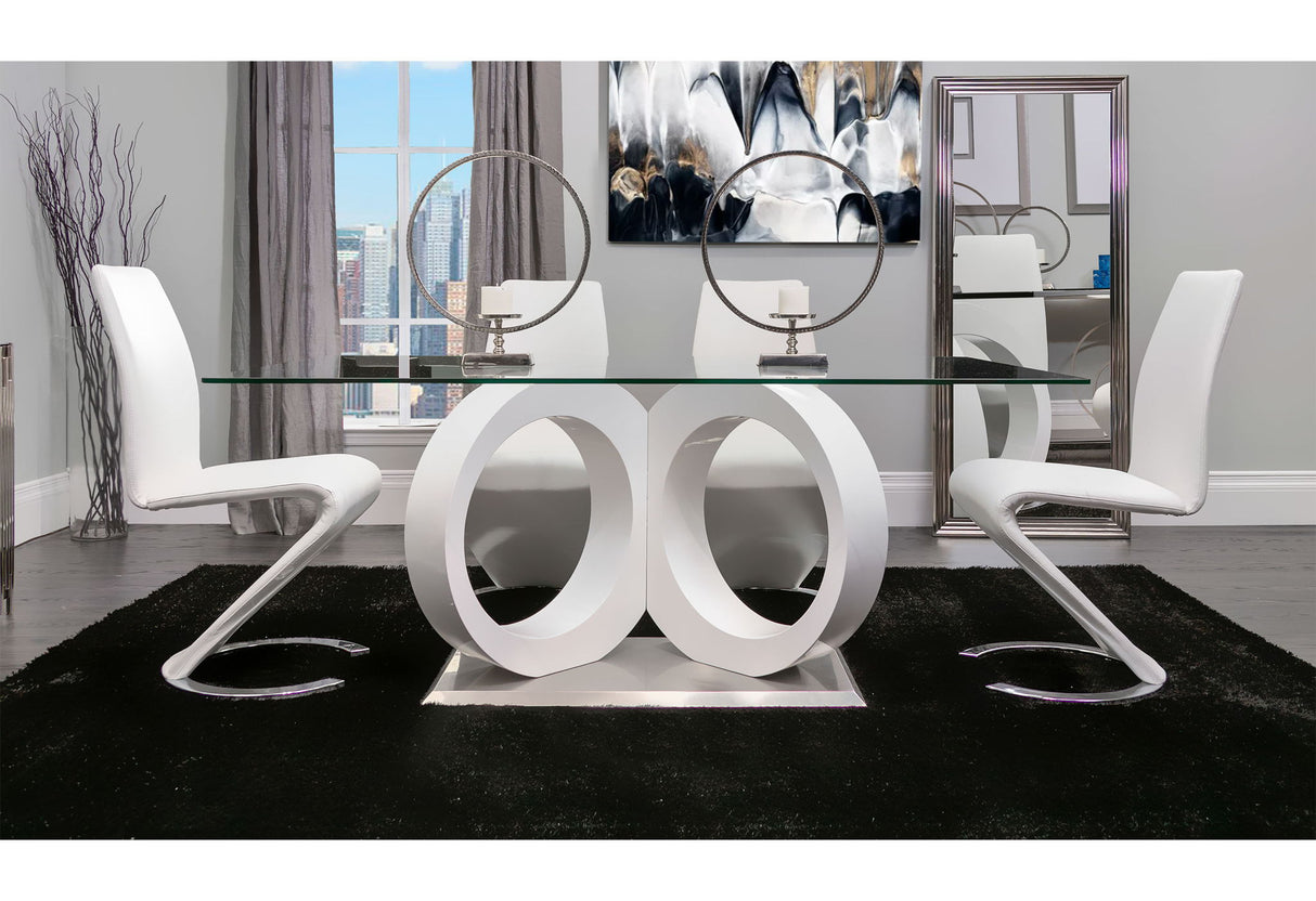 D9002 - 7 Piece Dining Room Set (Dining Table And 6 Dining Chairs) - White