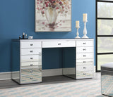 G-317 - Glamour Vanity Set (Dresser + Mirror Bluetooth Speaker With Lights) - Pearl Silver