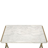 Boice II - Coffee Table - Faux Marble Top & Champagne