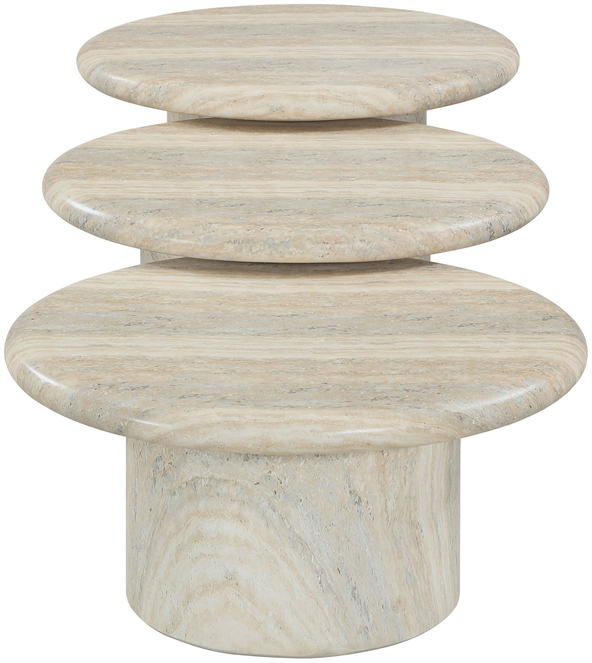 Emara - 3 Piece Concrete And Fiberglass Indoor / Outdoor Coffee Table
